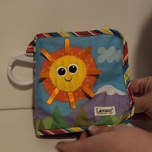 Lamaze Plush Outdoor Animal Crinkly Book with clip